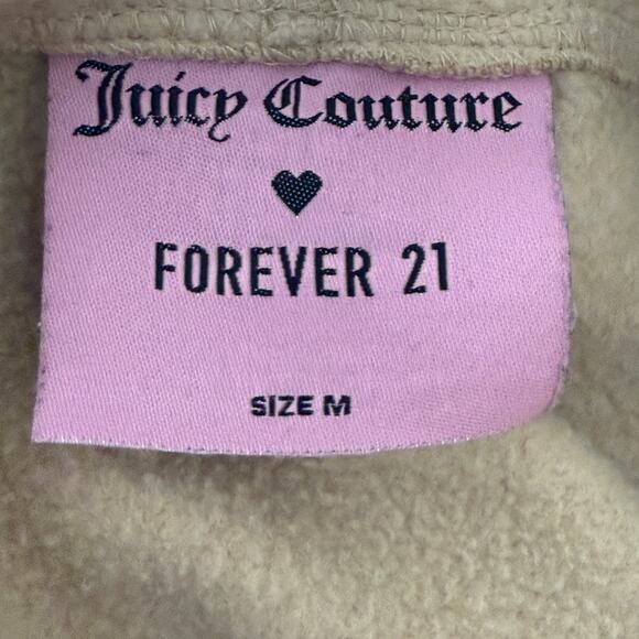 Juicy Couture Forever 21 Womans Medium Neutral Pullover JUICY Bling Hoodie - Picture 4 of 9